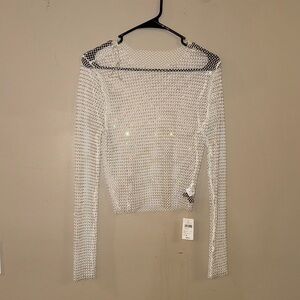 Windsor Sheer White Long Sleeve Blouse